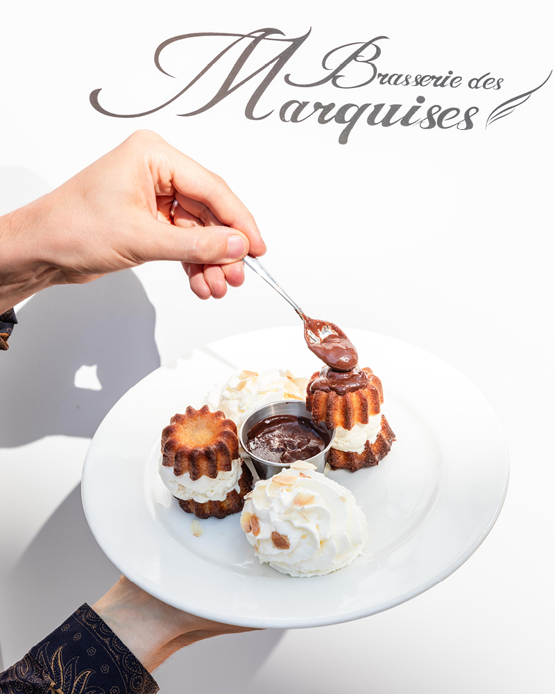 LA BRASSERIE DES MARQUISES - ARCACHON, une cuisine française et régionale. petit déjeuner, service continu jusqu'au diner. Fruits de mer, terrasse, cuisine raffinée